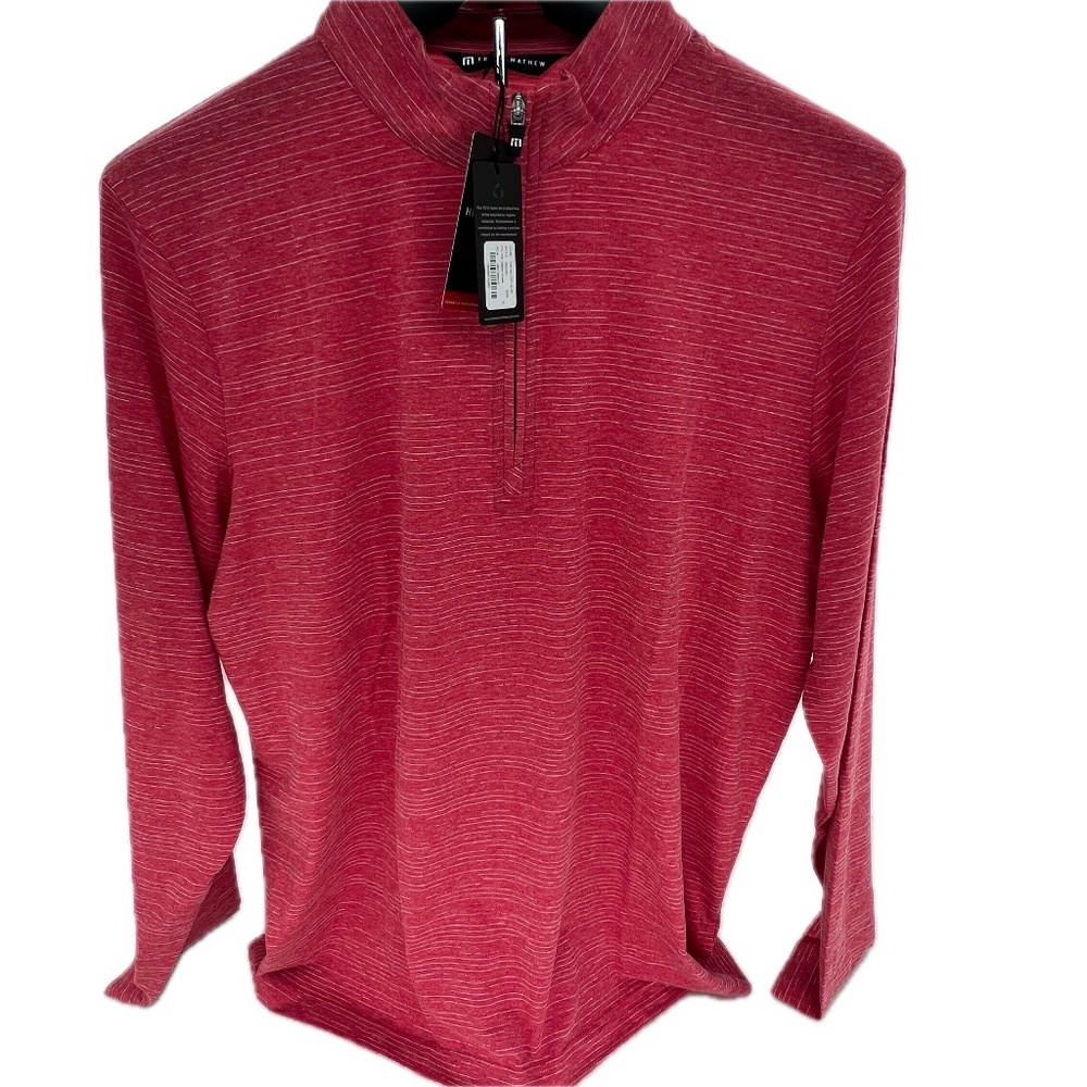 Travis Mathew Heater 1/4 zip- heather scooter- various sizes